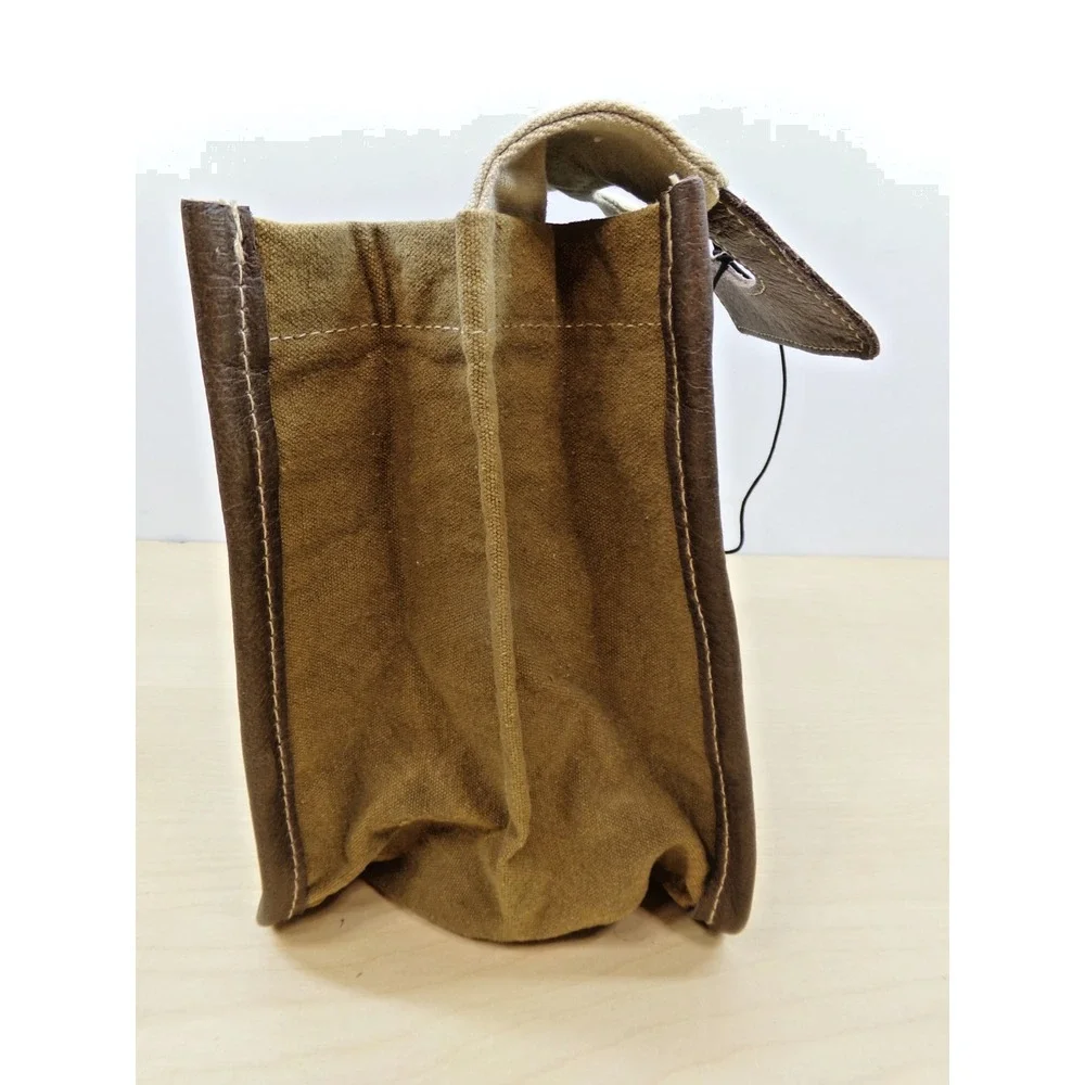 Myra Bag Drink‎ a Cold Beer 6 Pack & Snack Canvas & Leather Tote Carrier New
